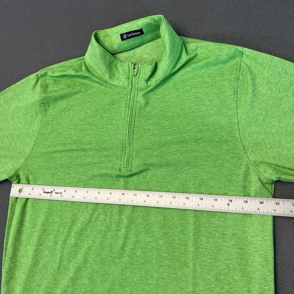 Turtleson Mens Med 1/4 Zip Pullover Green Golf Logo Stretch Mock Neck Drirelease - Picture 3 of 7